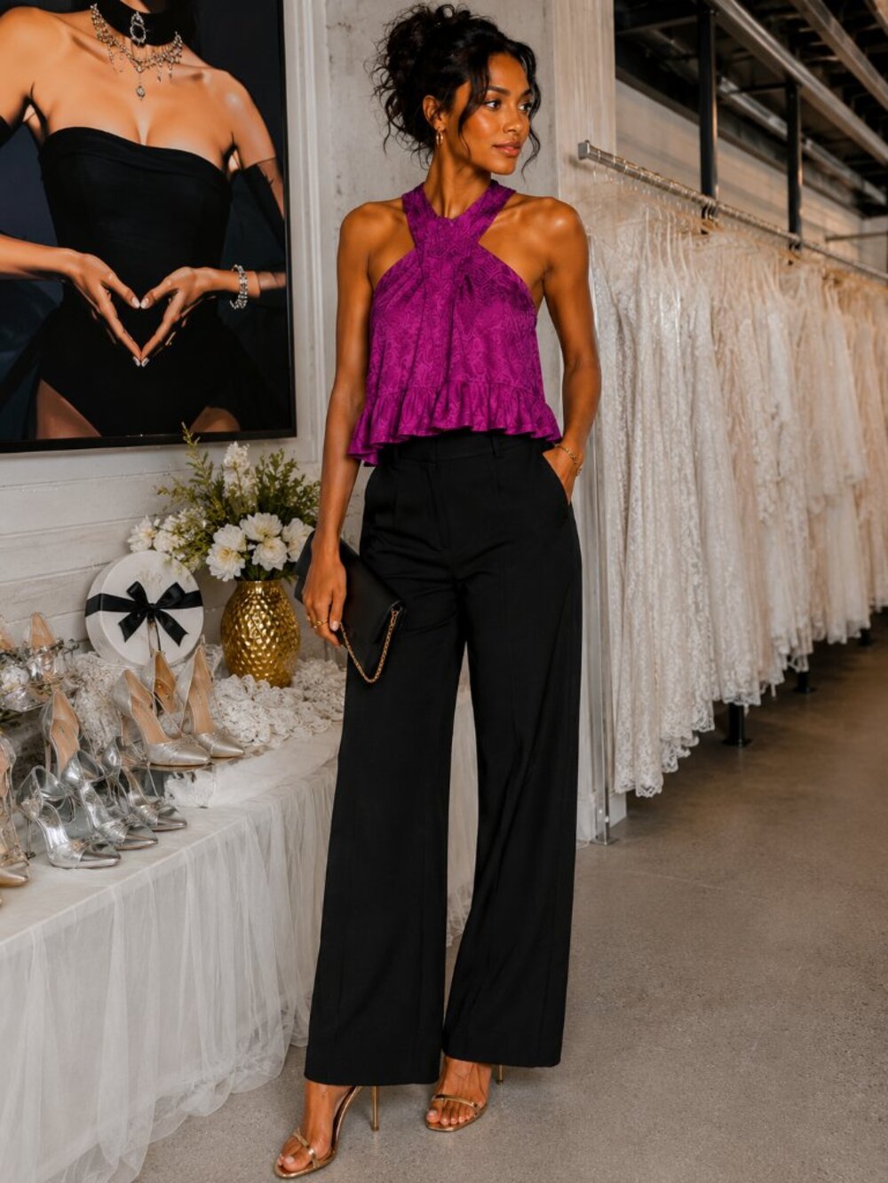 Veronica Beard Kailani Silk Blend Crop Top Magenta Ruched Peplum